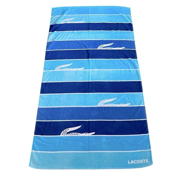 Lacoste Striped Alligator Beach Towel - Picture 1 of 3